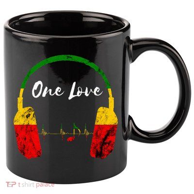 Rasta Reggae Music Headphones Jamaican Pride One Love 11oz C Handle Ceramic Mug