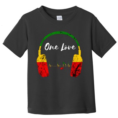 Rasta Reggae Music Headphones Jamaican Pride One Love Toddler T-Shirt