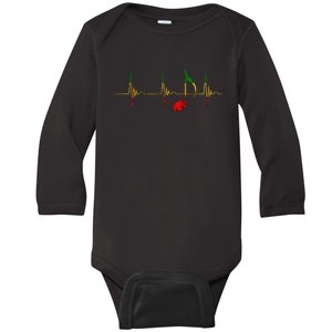 Rasta Reggae Music Notes Heartbeat EKG Pulse Clefs Baby Long Sleeve Bodysuit