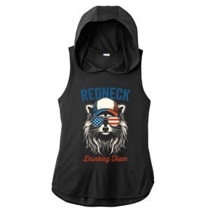 Redneck Raccoon Mullet White Trash Party Attire Hillbilly Gift Ladies PosiCharge Tri-Blend Wicking Draft Hoodie Tank