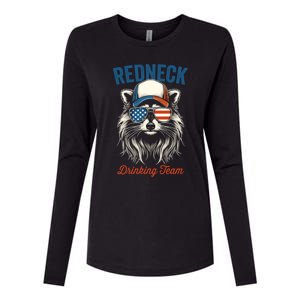 Redneck Raccoon Mullet White Trash Party Attire Hillbilly Gift Womens Cotton Relaxed Long Sleeve T-Shirt