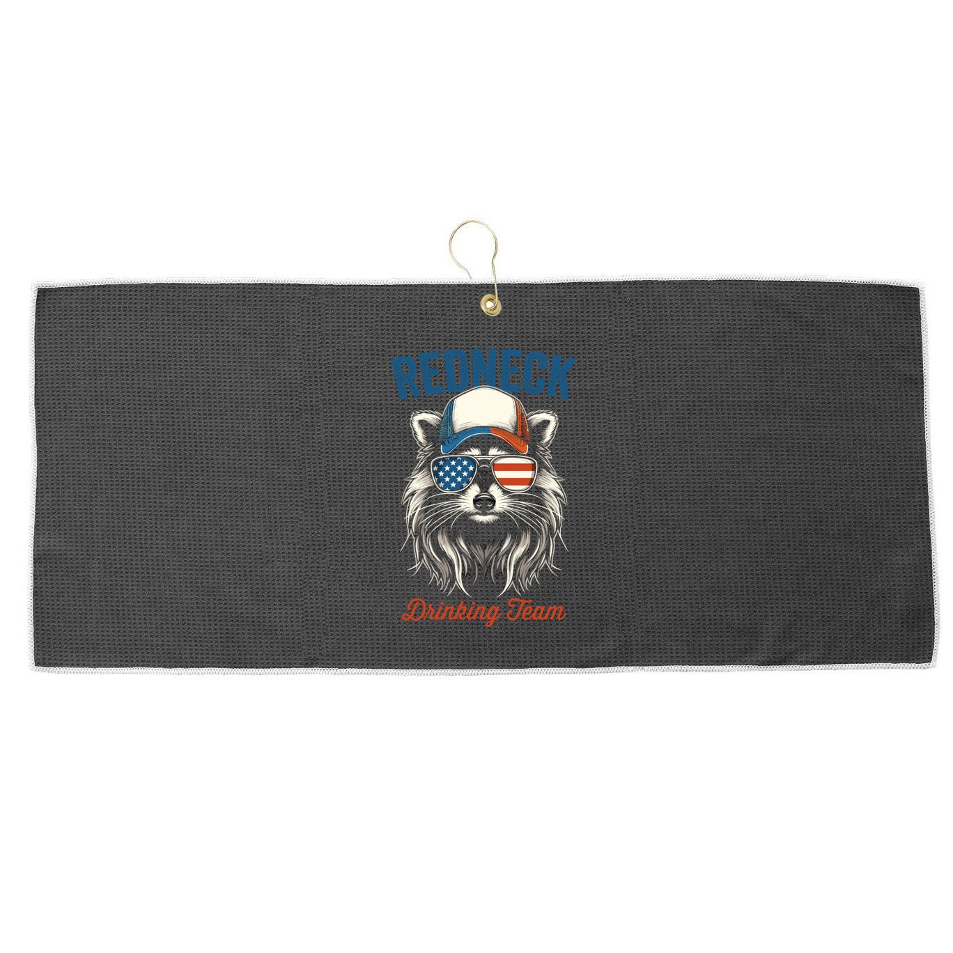 Redneck Raccoon Mullet White Trash Party Attire Hillbilly Gift Large Microfiber Waffle Golf Towel