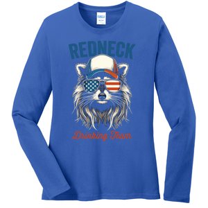 Redneck Raccoon Mullet White Trash Party Attire Hillbilly Gift Ladies Long Sleeve Shirt