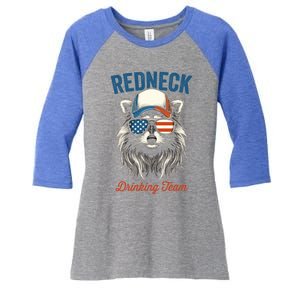 Redneck Raccoon Mullet White Trash Party Attire Hillbilly Gift Women's Tri-Blend 3/4-Sleeve Raglan Shirt