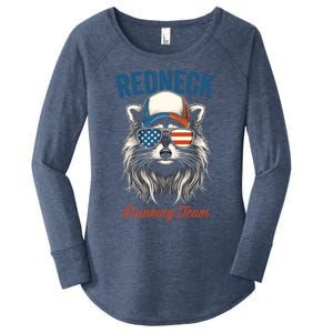 Redneck Raccoon Mullet White Trash Party Attire Hillbilly Gift Women's Perfect Tri Tunic Long Sleeve Shirt