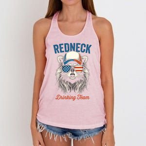 Redneck Raccoon Mullet White Trash Party Attire Hillbilly Gift Women's Knotted Racerback Tank