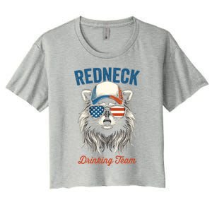 Redneck Raccoon Mullet White Trash Party Attire Hillbilly Gift Women's Crop Top Tee