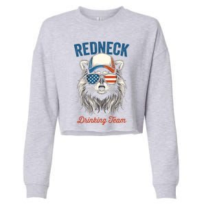 Redneck Raccoon Mullet White Trash Party Attire Hillbilly Gift Cropped Pullover Crew