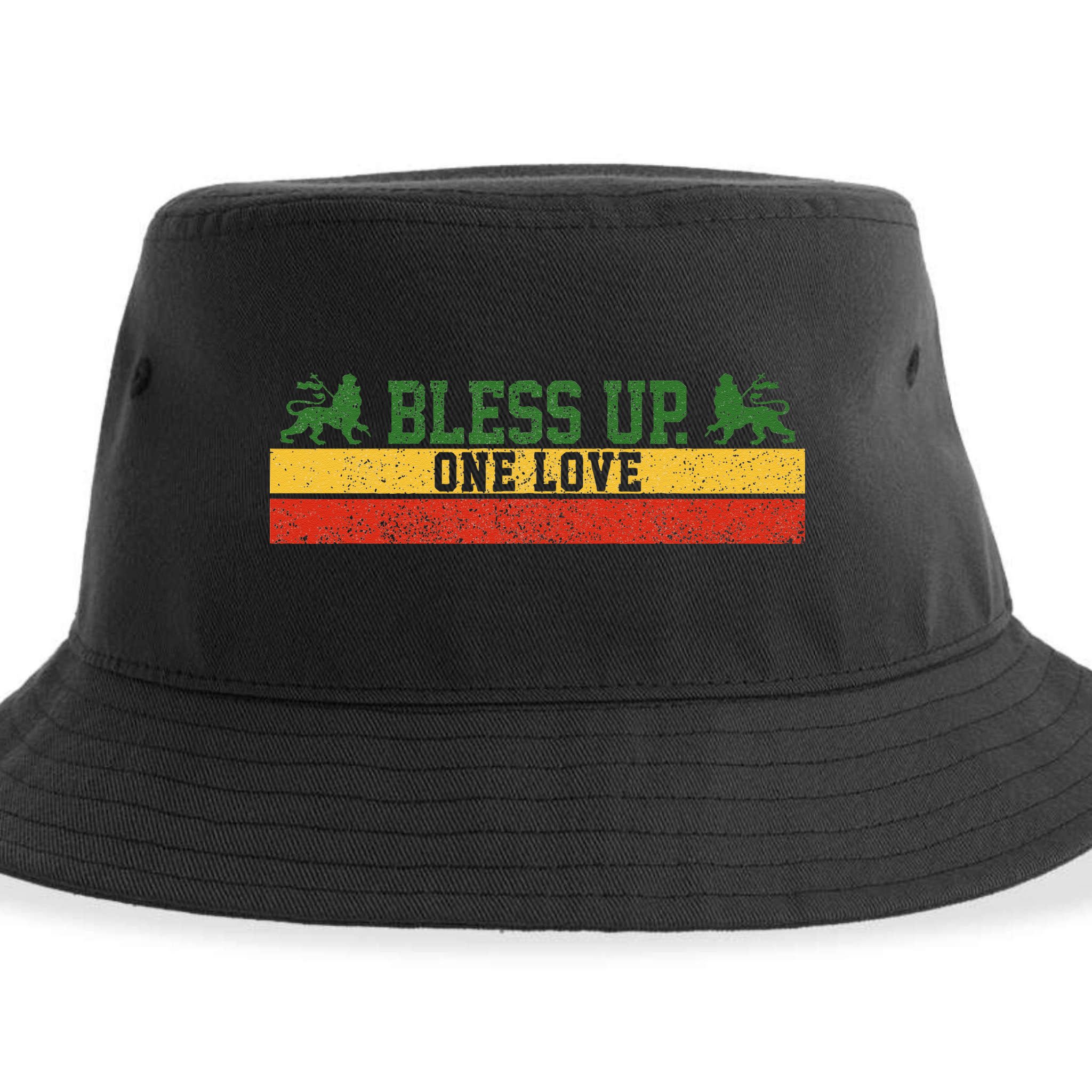 Rastafari Reggae Music Bless Up Dub Dancehall Rasta Gift Sustainable Bucket Hat