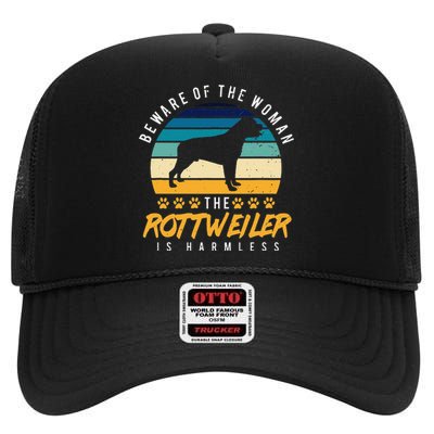 Rottweiler  Rotti Mom Gift Dog Dad High Crown Mesh Back Trucker Hat