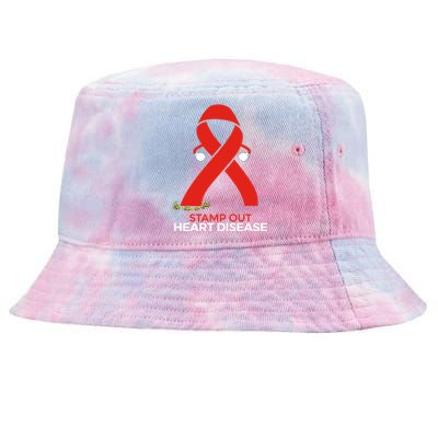 Red Ribbon Month Products Funny Gift For Heart Disease Awareness Gift Tie-Dyed Bucket Hat