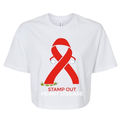 Red Ribbon Month Products Funny Gift For Heart Disease Awareness Gift Bella+Canvas Jersey Crop Tee