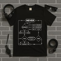 Rick Roll Music Lover Funny Flowchart Internet Meme T-Shirt