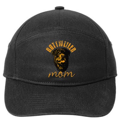 Rottweiler Rottie Mom Mom Vintage 7-Panel Snapback Hat