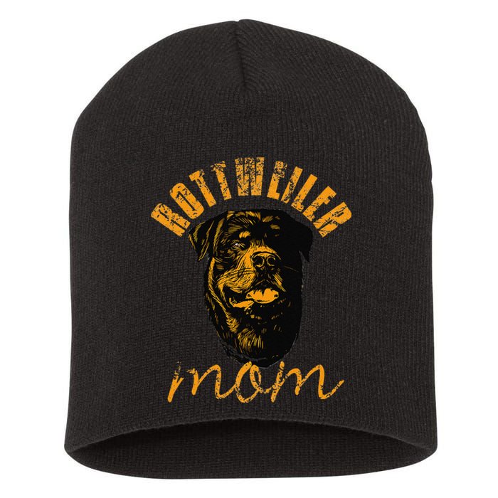 Rottweiler Rottie Mom Mom Vintage Short Acrylic Beanie