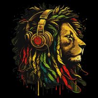 Rasta Reggae Music Headphones Jamaican Pride Lion Of Judah T-Shirt