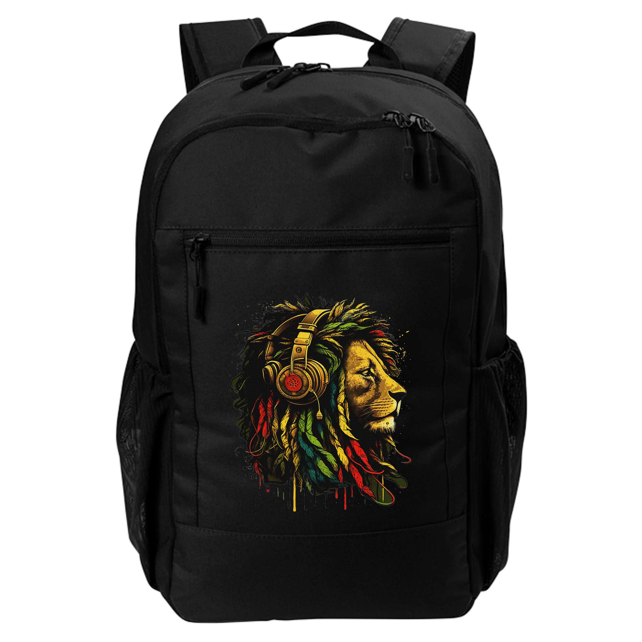 Rasta Reggae Music Headphones Jamaican Pride Lion Of Judah Backpack