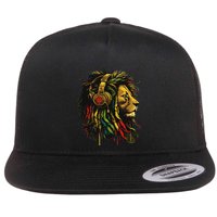 Rasta Reggae Music Headphones Jamaican Pride Lion Of Judah Flatbill Hat