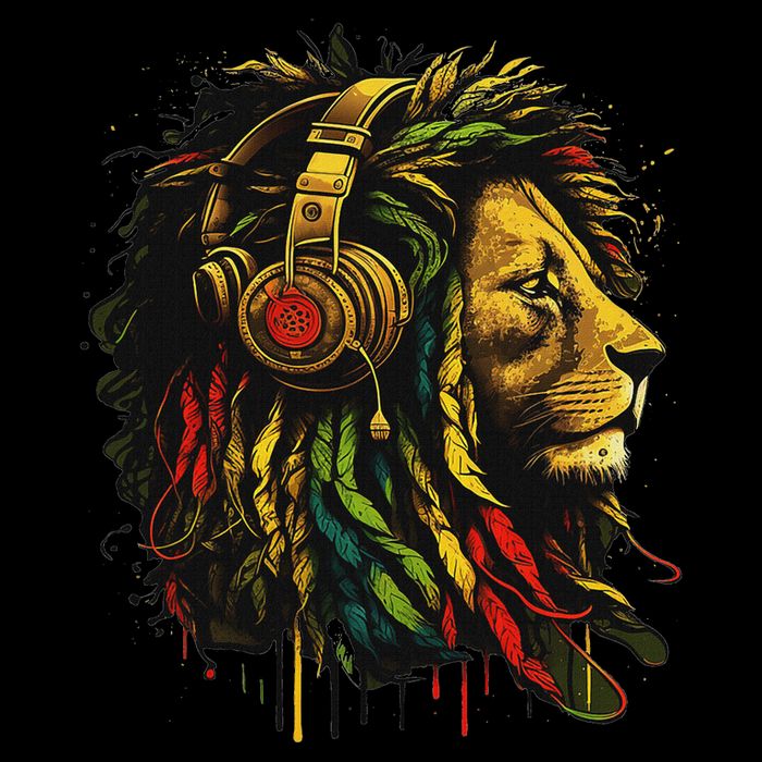Rasta Reggae Music Headphones Jamaican Pride Lion Of Judah Flatbill Hat