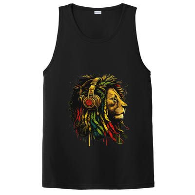 Rasta Reggae Music Headphones Jamaican Pride Lion Of Judah PosiCharge Competitor Tank