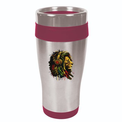 Rasta Reggae Music Headphones Jamaican Pride Lion Of Judah 16oz Travel Tumbler
