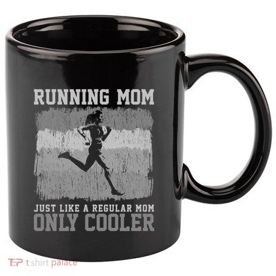 Retro Running Mom Funny Runner Marathon Athlete Humor Outfit Great Gift 11oz C Handle Ceramic Mug