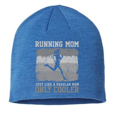 Retro Running Mom Funny Runner Marathon Athlete Humor Outfit Great Gift Sustainable Beanie