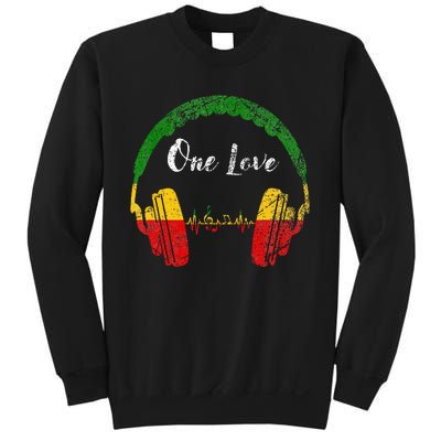 Rasta Reggae Music Headphones Jamaican Pride One Love Sweatshirt