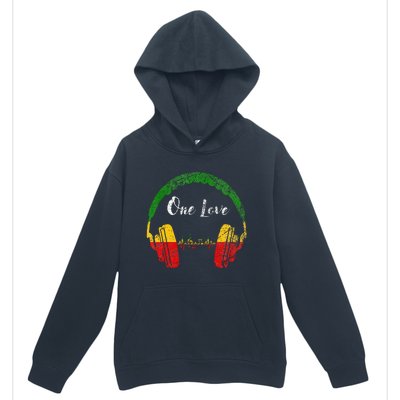 Rasta Reggae Music Headphones Jamaican Pride One Love Urban Pullover Hoodie