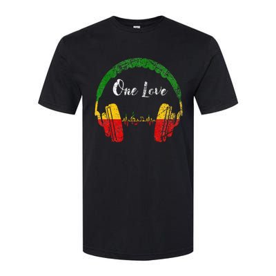 Rasta Reggae Music Headphones Jamaican Pride One Love Softstyle CVC T-Shirt