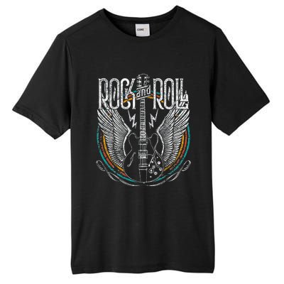 Rock & Roll Music Guitar Wings Vintage Retro Tall Fusion ChromaSoft Performance T-Shirt