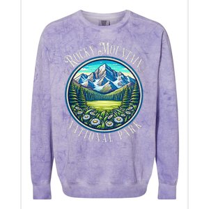 Retro Rocky Mountain National Park Hiking Camping Outdoor Colorblast Crewneck Sweatshirt