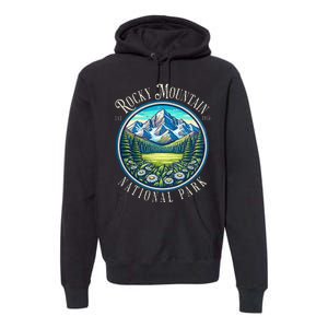 Retro Rocky Mountain National Park Hiking Camping Outdoor Premium Hoodie