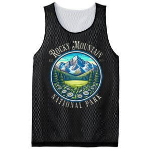 Retro Rocky Mountain National Park Hiking Camping Outdoor Mesh Reversible Basketball Jersey Tank