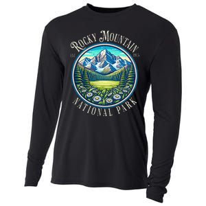 Retro Rocky Mountain National Park Hiking Camping Outdoor Cooling Performance Long Sleeve Crew