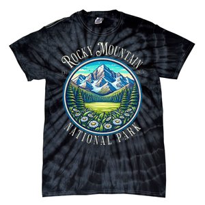 Retro Rocky Mountain National Park Hiking Camping Outdoor Tie-Dye T-Shirt