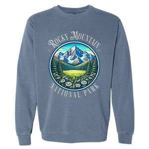 Retro Rocky Mountain National Park Hiking Camping Outdoor Garment-Dyed Sweatshirt