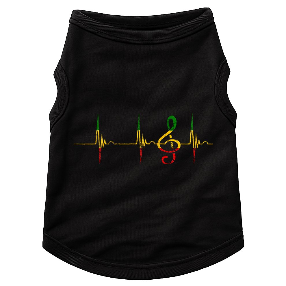 Rasta Reggae Music Note Rastafari Roots Heartbeat EKG Pulse Doggie Tank