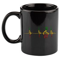Rasta Reggae Music Note Rastafari Roots Heartbeat EKG Pulse 11oz C Handle Ceramic Mug