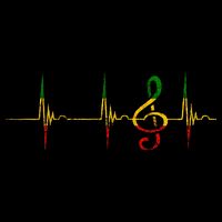 Rasta Reggae Music Note Rastafari Roots Heartbeat EKG Pulse Drawstring Bag