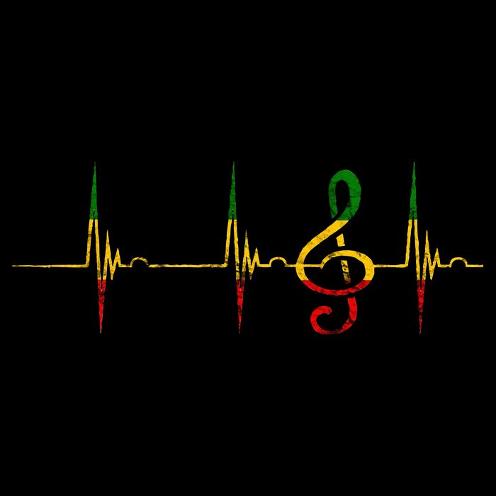 Rasta Reggae Music Note Rastafari Roots Heartbeat EKG Pulse Drawstring Bag