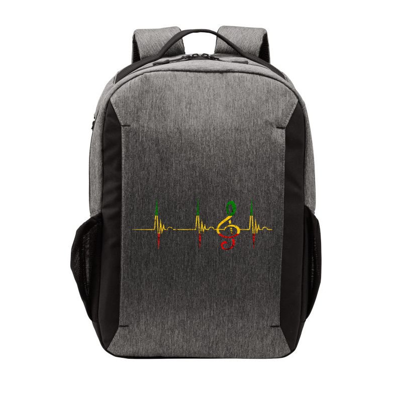 Rasta Reggae Music Note Rastafari Roots Heartbeat EKG Pulse Vector Backpack