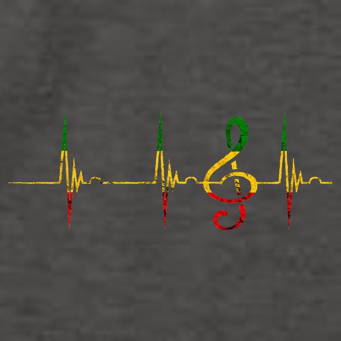 Rasta Reggae Music Note Rastafari Roots Heartbeat EKG Pulse Vector Backpack