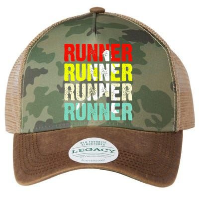 Runner Running Marathoner Retro Vintage Legacy Tie Dye Trucker Hat