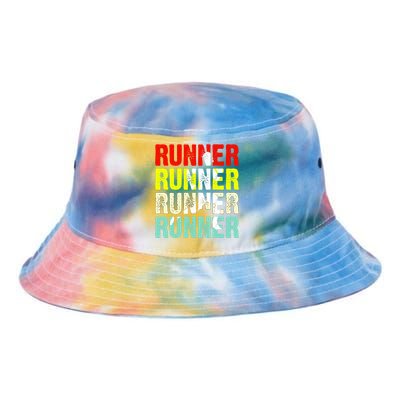 Runner Running Marathoner Retro Vintage Tie Dye Newport Bucket Hat