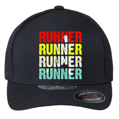 Runner Running Marathoner Retro Vintage Flexfit Unipanel Trucker Cap