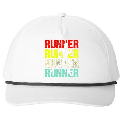 Runner Running Marathoner Retro Vintage Snapback Five-Panel Rope Hat