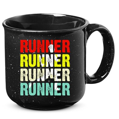 Runner Running Marathoner Retro Vintage 15oz Campfire Ceramic Mug