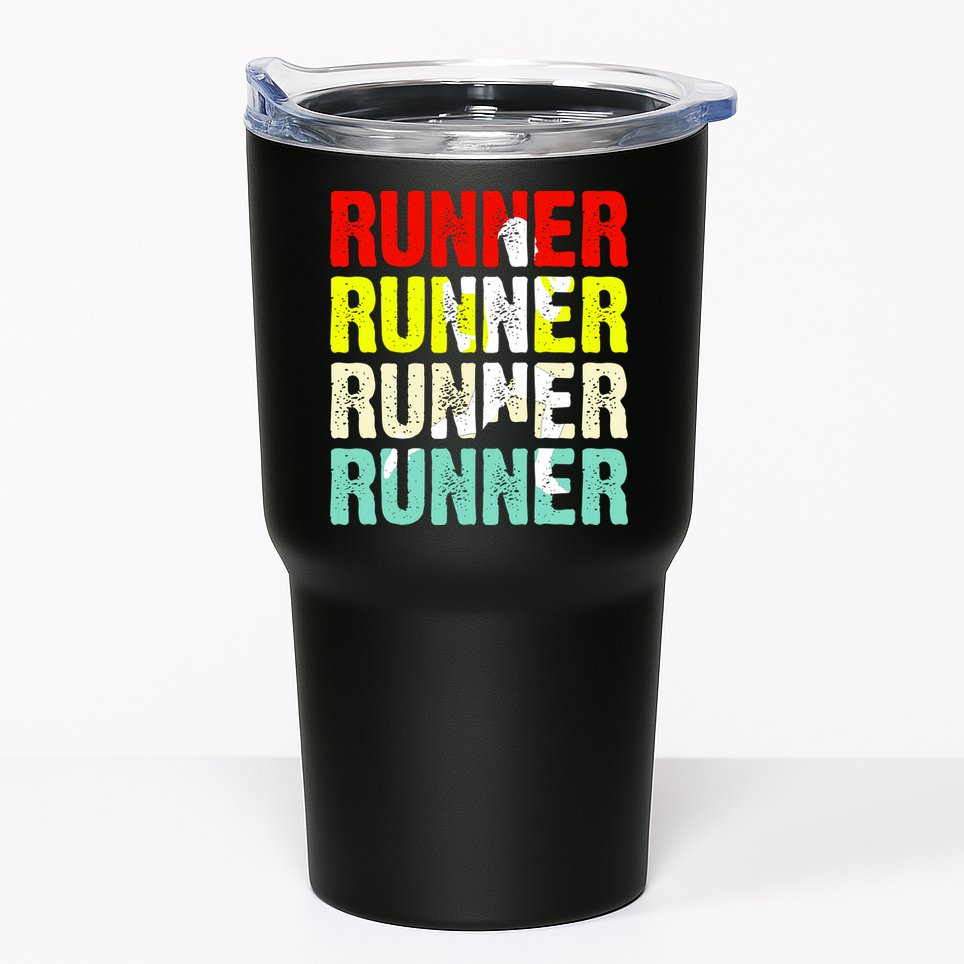 Runner Running Marathoner Retro Vintage Tumbler