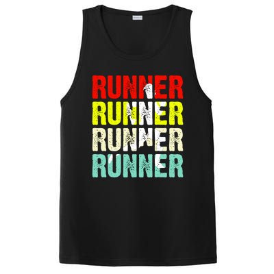 Runner Running Marathoner Retro Vintage PosiCharge Competitor Tank